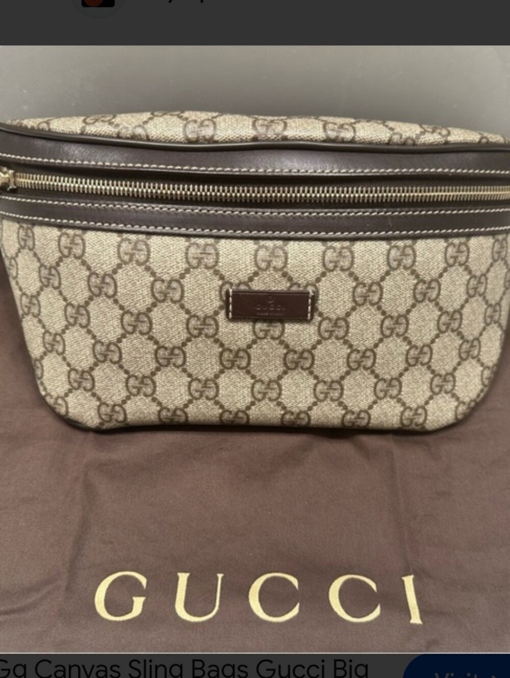 GG Supreme Monogram Belt Bag Dark Brown